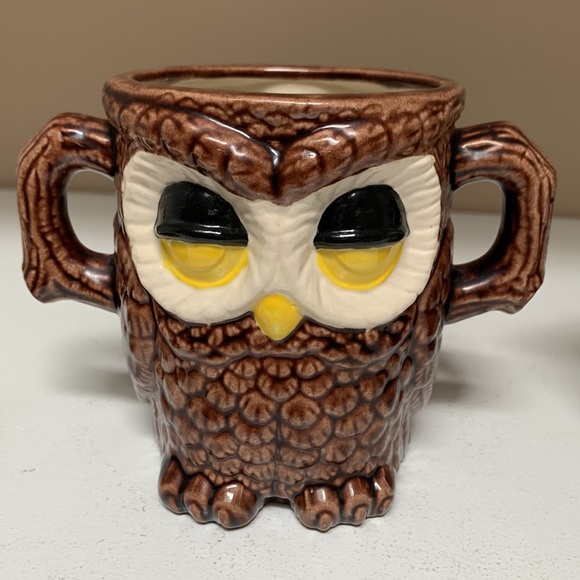 EUC Vintage 80’s Ceramic Sleepy Owl Creamer and Sugar Bowl With Lid - Picture 5 of 10